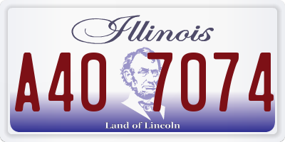 IL license plate A407074