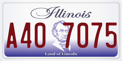 IL license plate A407075