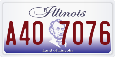 IL license plate A407076