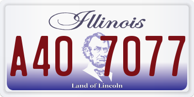 IL license plate A407077