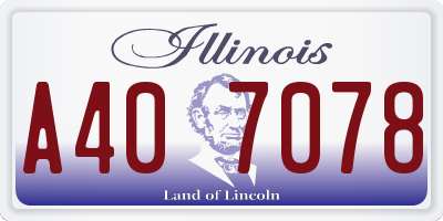 IL license plate A407078