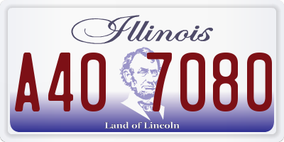 IL license plate A407080
