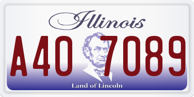 IL license plate A407089