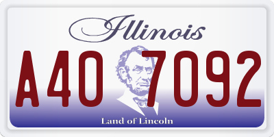 IL license plate A407092