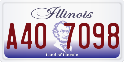 IL license plate A407098