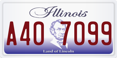 IL license plate A407099