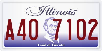 IL license plate A407102