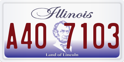 IL license plate A407103