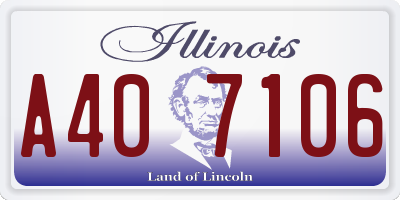 IL license plate A407106