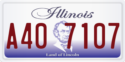 IL license plate A407107