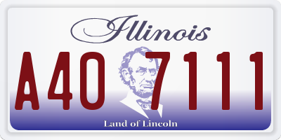 IL license plate A407111