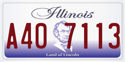IL license plate A407113