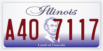 IL license plate A407117