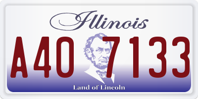 IL license plate A407133