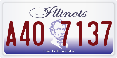 IL license plate A407137