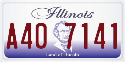IL license plate A407141
