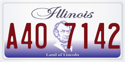 IL license plate A407142