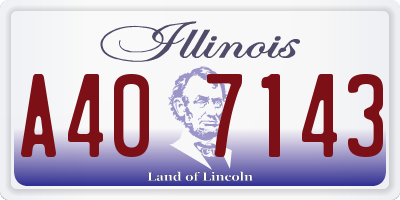 IL license plate A407143