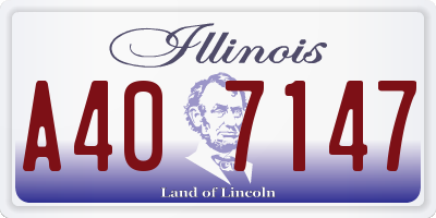 IL license plate A407147