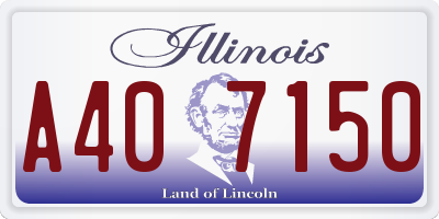 IL license plate A407150