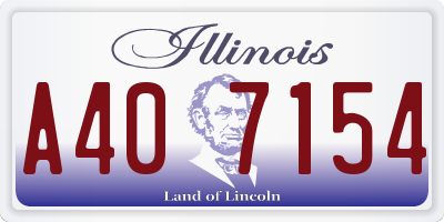 IL license plate A407154