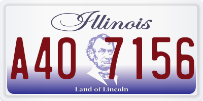 IL license plate A407156
