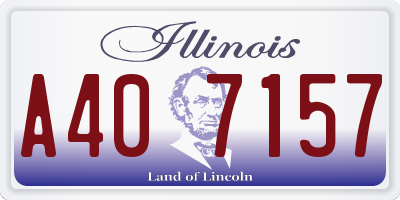 IL license plate A407157