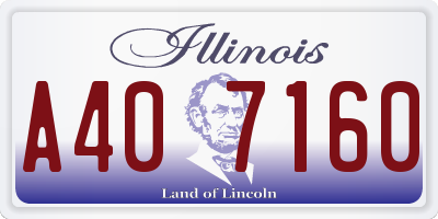 IL license plate A407160