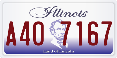 IL license plate A407167