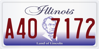 IL license plate A407172