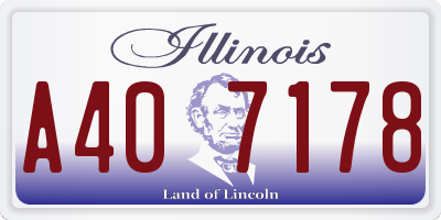 IL license plate A407178