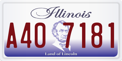 IL license plate A407181