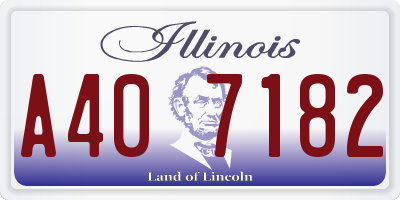 IL license plate A407182
