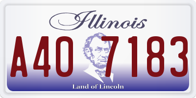 IL license plate A407183