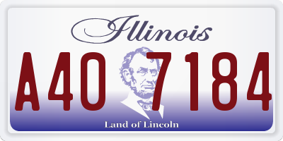 IL license plate A407184