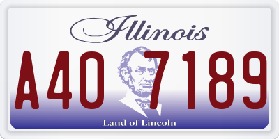 IL license plate A407189