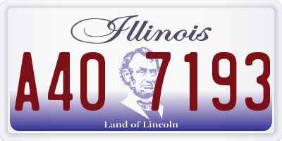 IL license plate A407193