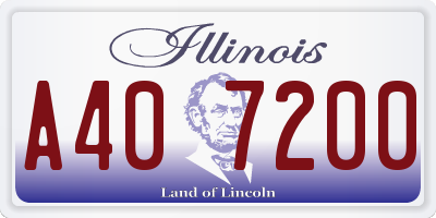 IL license plate A407200