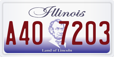 IL license plate A407203