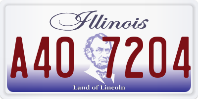 IL license plate A407204