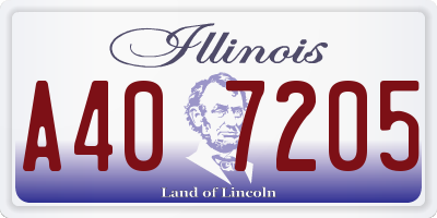 IL license plate A407205