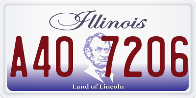 IL license plate A407206