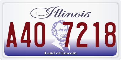 IL license plate A407218
