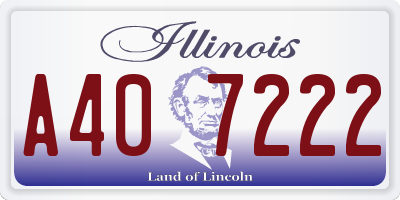 IL license plate A407222
