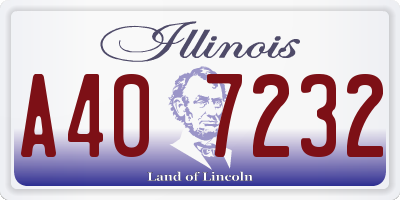IL license plate A407232