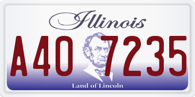 IL license plate A407235