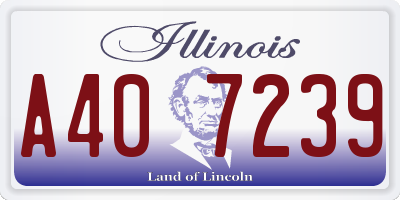 IL license plate A407239
