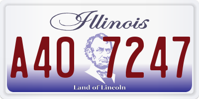 IL license plate A407247