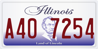 IL license plate A407254