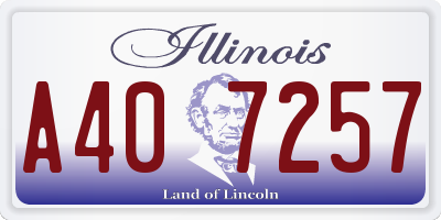 IL license plate A407257